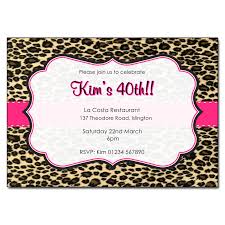 Leopard Print Party Invitations With Pink Trim