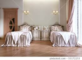 Luxurious Bedroom With Two Single Beds