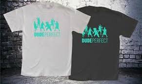 Details About New Dude Perfect Logo Famous Vlogger Mens Black And White Tee T Shirt