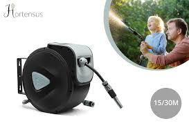 Wall Reel With Roll Up Garden Hose Of