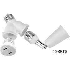 3 In 1 E26 E27 2 Spotlight Socket Splitter And 110v 2 Prong Outlet Ada Nuvending Com