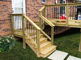 Outdoor Stair Railing Wood Deck Steps