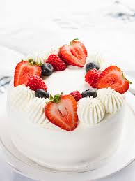 fluffy chantilly cake with berries