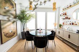 midcentury modern dining room bar