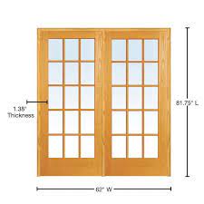 verona home design wood 2 panel natural interior french door