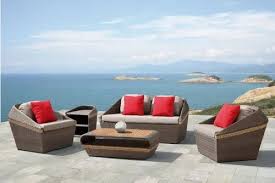 Orange Outdoor Modern Sofa Set