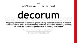 unciation of decorum definition