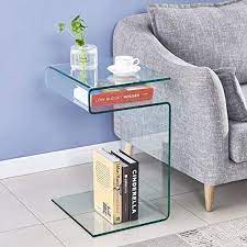 smartik clear glass end table bedside