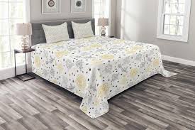 grey and yellow bedspread set king size