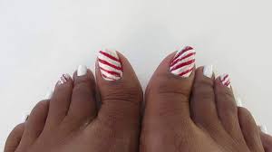 christmas in july candy cane toe nail