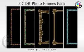 5 ornament photo frame cdr vector pack