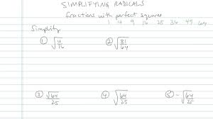 Simplifying Radical Expressions Math