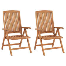 Reclining Garden Chairs 2 Pcs Solid