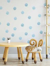 Blue Watercolor Polka Dots Wall Decals