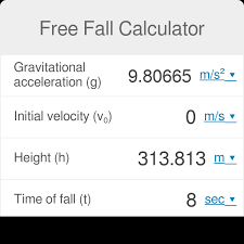 Free Fall Calculator
