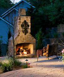 Custom Outdoor Fireplace Fire