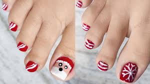 simple christmas toe nail designs
