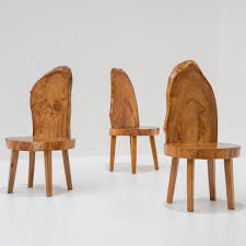 set of 3 tree trunk chairs 1980s 272958