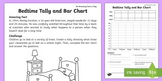 Sleep Tally And Bar Chart Worksheet Worksheet July