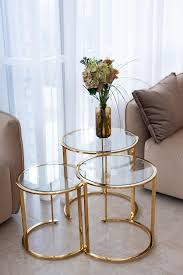 Glass Round Bedside Table