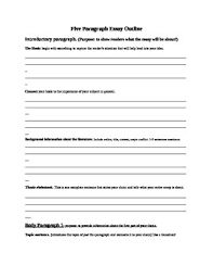 Five Paragraph Essay Outline Scaffold By Lipkinds Literature Resources