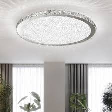 Crystal Round Led Flush Mount Luxury Modern Flush Ceiling Light In Warm White For Restaurant Beautifulhalo Com