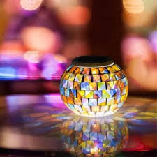 color changing mosaic glass ball led