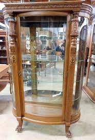D611 Ornate Bowed Glass China Cabinet
