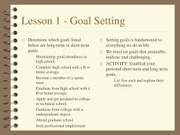 ppt lesson 1 goal setting