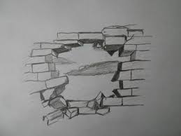 How To Draw A Broken Brick Wall Step By