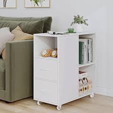 homfa side table with 2 drawers mobile