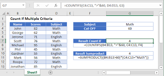 count if multiple criteria excel and