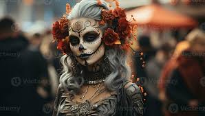 dead woman with sugar skull makeup