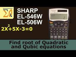 Sharp El 546w El506w Solving Quadratic