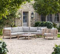 garden corner sofa set in whitewashed