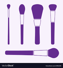 purple makeup brush silhouette royalty