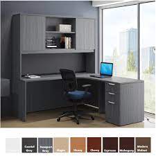 Shop with afterpay on eligible items. Performance Pl Interior Curve Corner L Shaped Desk 4 Tall Hutch