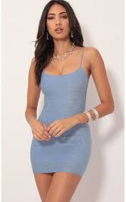 Sparkling Blue Bodycon Dress Blue Bodycon Dress Tight Blue Dress Mini Dress Outfits