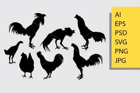 Rooster 2 Silhouette Graphic By Cove703 Creative Fabrica