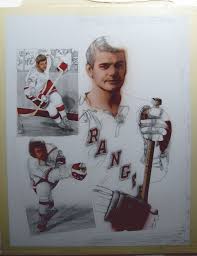 Hall of fame hockey player rod gilbert, fondly known as mr. Adam Port Working On A Painting Of Rod Gilbert