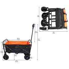 Orange Metal Folding Garden Cart