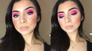 easy hot pink eyeshadow makeup tutorial