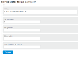 electric motor torque calculator
