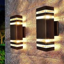 2x Modern Outdoor Square Wall Lights 2