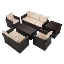 wicker patio furniture outdoors