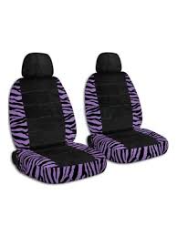Purple Zebra And Black Car Seat Covers