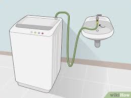 3 put the drain hose into the standpipe (or laundry sink). How To Use A Portable Washing Machine 10 Steps With Pictures