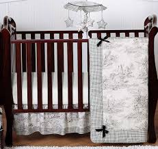 black french toile baby bedding 4pc