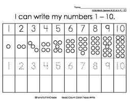 1 10 Number Charts Beginning Of Kindergarten Freebie