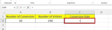 how to calculate conversion rate in excel